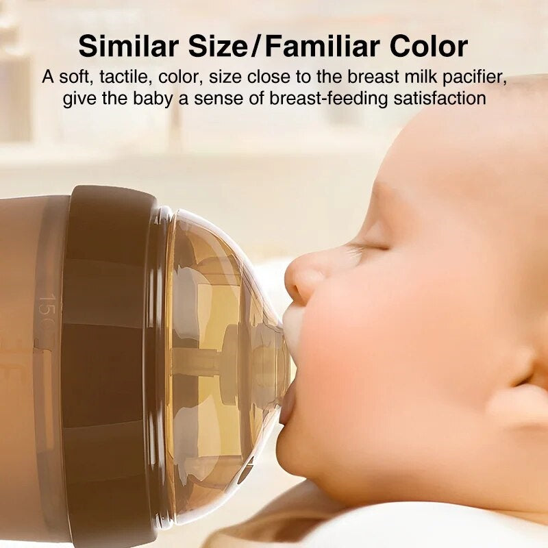 Silicone Baby Bottle (0-9 Months). Anti-Choking Nipple