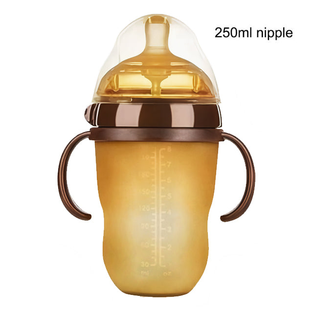 Silicone Baby Bottle (0-9 Months). Anti-Choking Nipple